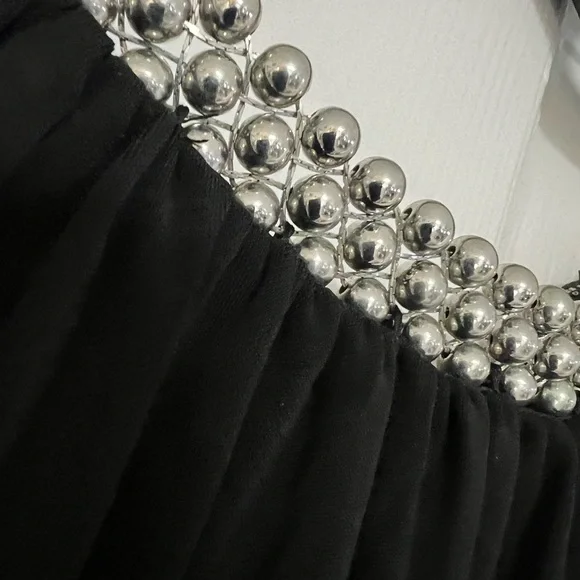 White House Black Market Black Dress with Silver Accents - Picture 1 of 11